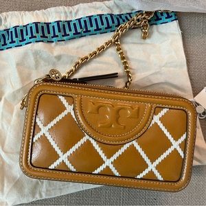 Tori Burch Fleming Pop Quilt Double Zip Mini Bag crossbody
